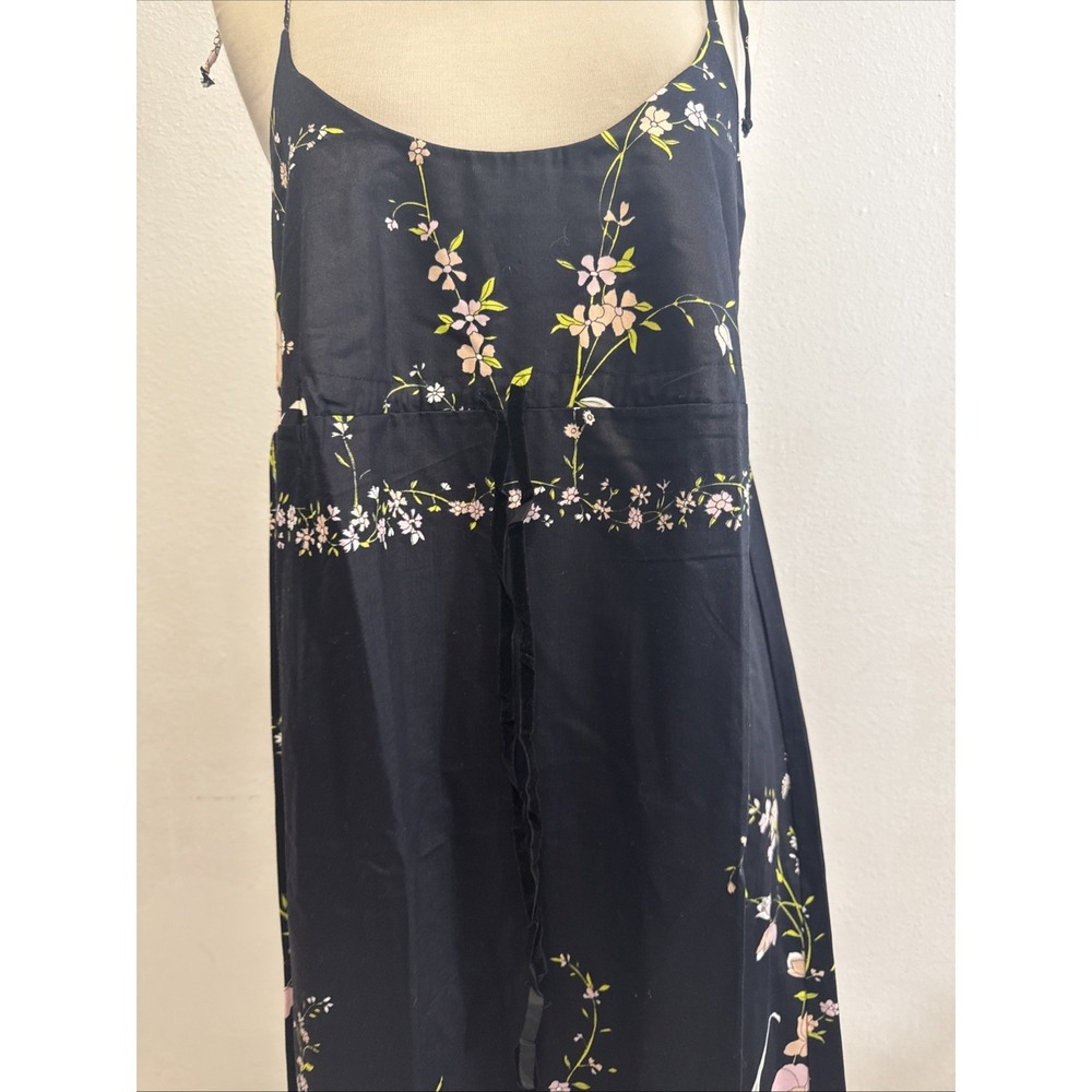 Vtg‎ Dutchess Individually Yours Maxi Dress M Black Floral Babydoll Cottagecore - Picture 6 of 14